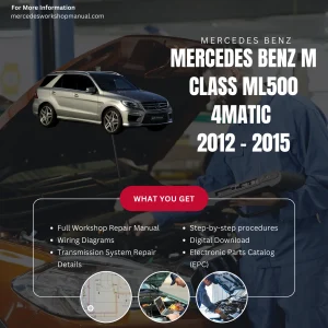 Mercedes-Benz M-Class ML500 4Matic 2012-2015 Workshop Manual Cover