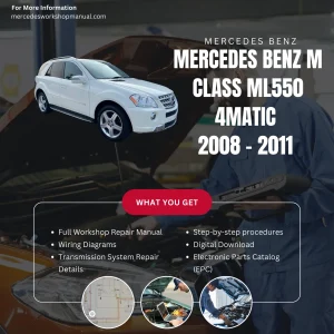 Mercedes-Benz M-Class ML550 4Matic V8 2008-2011 Workshop Manual Cover