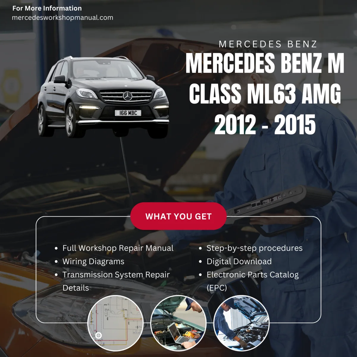 Mercedes-Benz M-Class ML63 AMG 2012-2015 Workshop Manual Cover