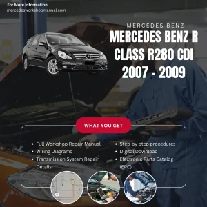 Mercedes-Benz R-Class R280 CDI Diesel 2007-2009 Workshop Manual Cover