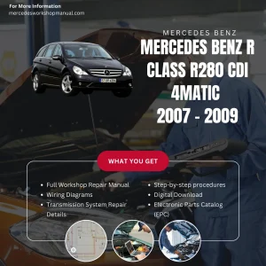 Mercedes-Benz R-Class R280 CDI 4Matic Diesel 2007-2009 Workshop Manual Cover
