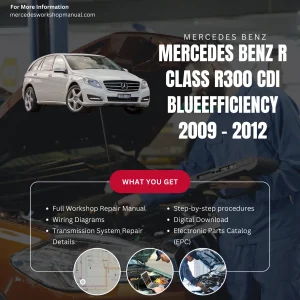 Mercedes-Benz R-Class R300 CDI BlueEfficiency Diesel 2009-2012 Workshop Manual Cover