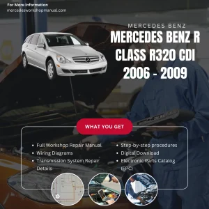 Mercedes-Benz R-Class R320 CDI Diesel 2006-2009 Workshop Manual Cover