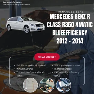 Mercedes-Benz R-Class R350 4Matic BlueEfficiency 2012-2014 Workshop Manual Cover