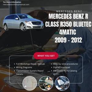 Mercedes-Benz R-Class R350 BlueTec 4Matic Diesel 2009-2012 Workshop Manual Cover