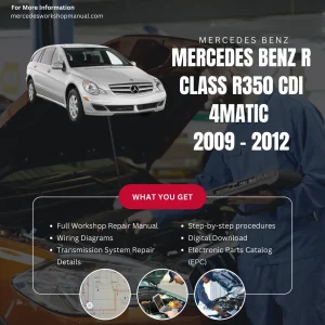 Mercedes-Benz R-Class R350 CDI 4Matic Diesel 2009-2012 Workshop Manual Cover
