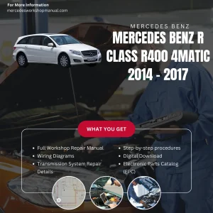 Mercedes-Benz R-Class R400 4Matic 2014-2017 Workshop Manual Cover