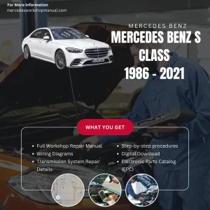 Mercedes-Benz S-Class Full Range 1986-2021 Workshop Manual Cover
