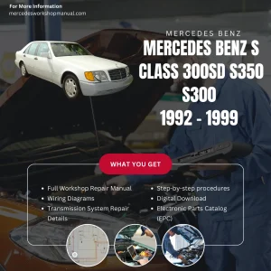 Mercedes-Benz S-Class 300SD S350 S300 1992-1999 Workshop Manual Cover