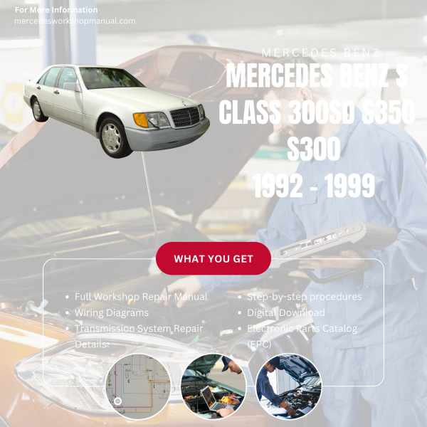 Mercedes Benz S Class 300SD S350 S300  Workshop, Service & Repair Manual 1992 - 1999 | Engine, Wiring, Transmission, Maintenance Guide