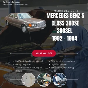 Mercedes-Benz S-Class 300SE 300SEL W140 1992-1994 Workshop Manual Cover