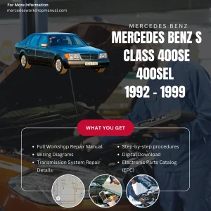 Mercedes-Benz S-Class 400SE 400SEL W140 1992-1999 Workshop Manual Cover