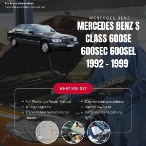 Mercedes-Benz S-Class 600SE 600SEC 600SEL W140 1992-1999 Workshop Manual Cover