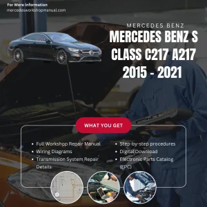 Mercedes-Benz S-Class Coupe Cabriolet C217 A217 2015-2021 Workshop Manual Cover