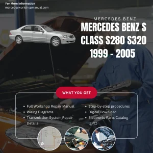 Mercedes-Benz S-Class S280 S320 W220 1999-2005 Workshop Manual Cover