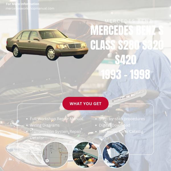 Mercedes Benz S Class S280 S320 S420  Workshop, Service & Repair Manual 1993 - 1998 | Engine, Wiring, Transmission, Maintenance Guide