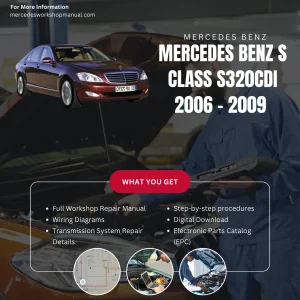 Mercedes-Benz S-Class S320CDI Diesel 2006-2009 Workshop Manual Cover