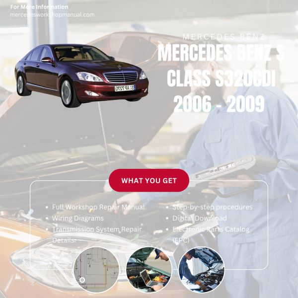 Mercedes Benz S Class S320CDI  Workshop, Service & Repair Manual 2006 - 2009 | Engine, Wiring, Transmission, Maintenance Guide