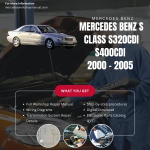 Mercedes-Benz S-Class S320CDI S400CDI Diesel 2000-2005 Workshop Manual Cover