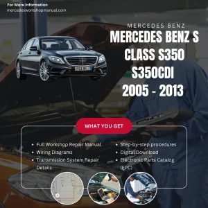 Mercedes-Benz S-Class S350 S350CDI 2005-2013 Workshop Manual Cover