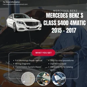 Mercedes-Benz S-Class S400 4MATIC 2015-2017 Workshop Manual Cover