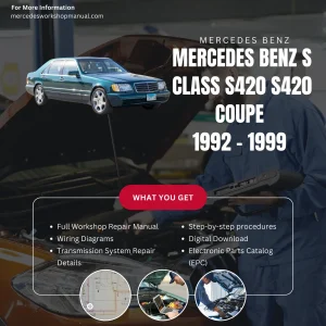 Mercedes-Benz S-Class S420 Coupe W140 1992-1999 Workshop Manual Cover