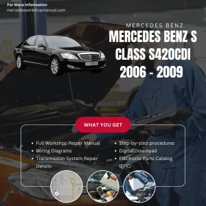 Mercedes-Benz S-Class S420CDI Diesel 2006-2009 Workshop Manual Cover