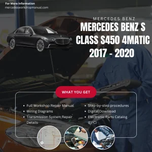 Mercedes-Benz S-Class S450 4Matic W222 2017-2020 Workshop Manual Cover