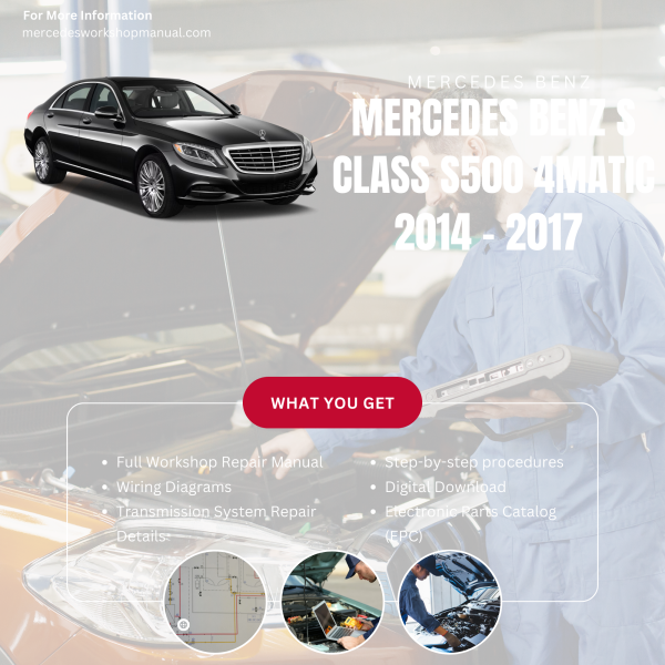 Mercedes Benz S Class S500 4Matic  Workshop, Service & Repair Manual 2014 - 2017 | Engine, Wiring, Transmission, Maintenance Guide