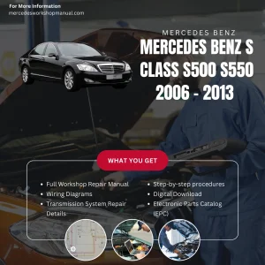 Mercedes-Benz S-Class S500 S550 W221 2006-2013 Workshop Manual Cover