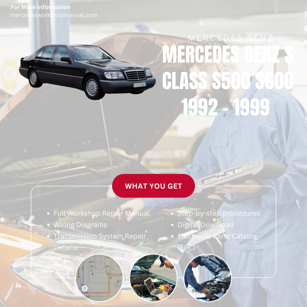 Mercedes Benz S Class S500 S600  Workshop, Service & Repair Manual 1992 - 1999 | Engine, Wiring, Transmission, Maintenance Guide