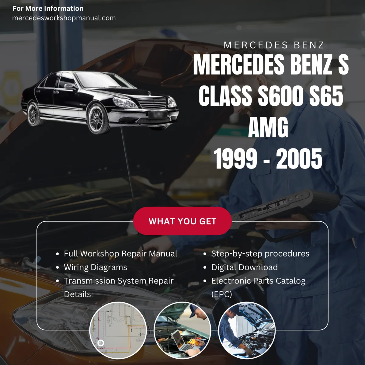 Mercedes-Benz S-Class S600 S65 AMG W220 1999-2005 Workshop Manual Cover