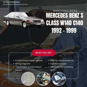 Mercedes-Benz S-Class W140 C140 1992-1999 Workshop Manual Cover