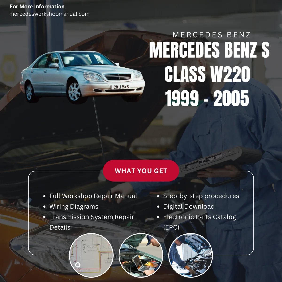 Mercedes-Benz S-Class W220 1999-2005 Workshop Manual Cover