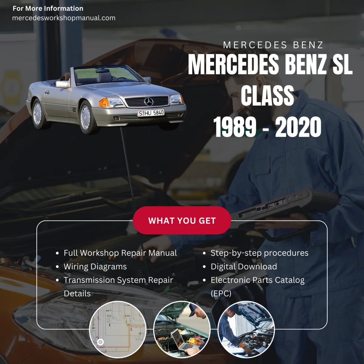 Mercedes-Benz SL-Class 1989-2020 Workshop Manual Cover
