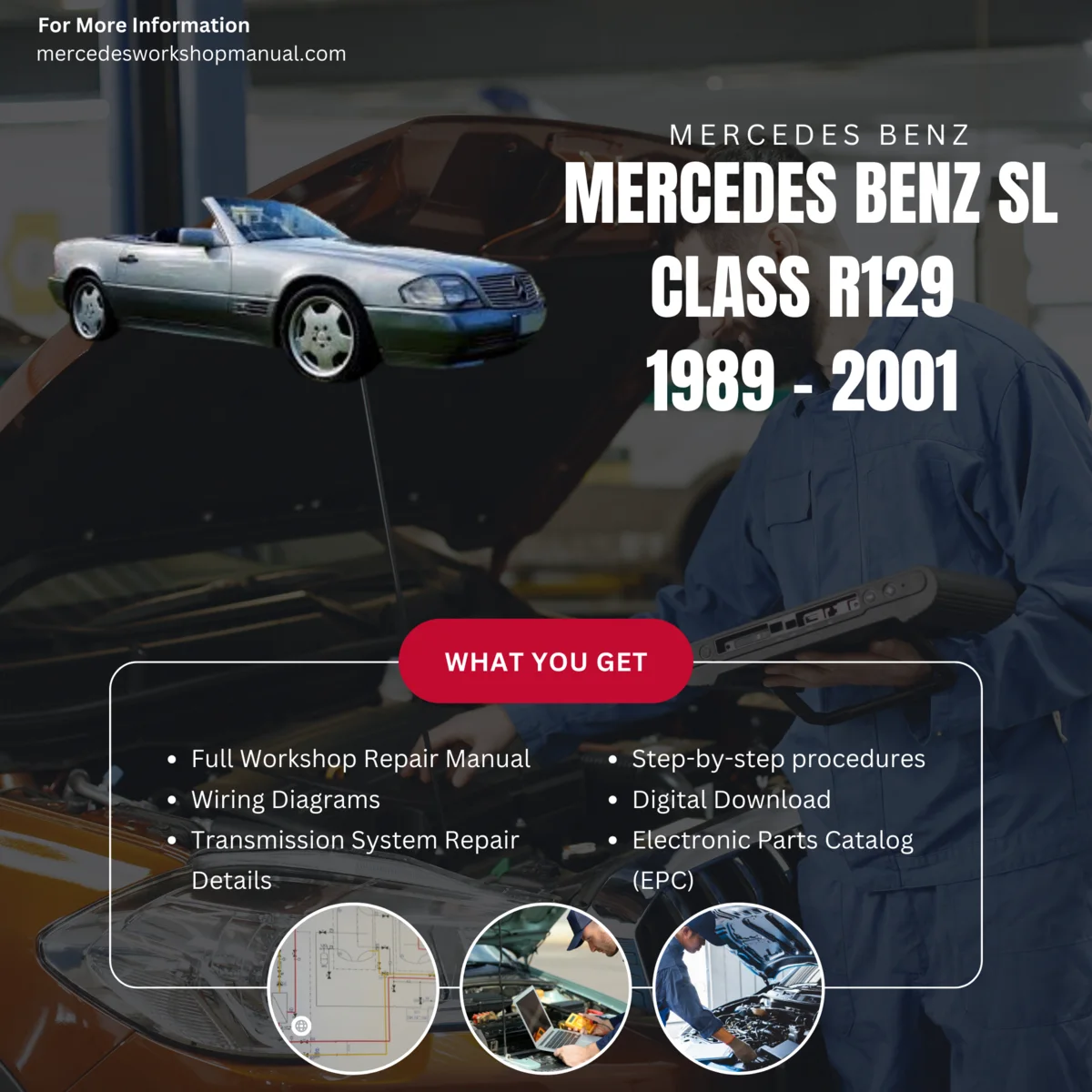 Mercedes-Benz SL-Class R129 1989-2001 Workshop Manual Cover