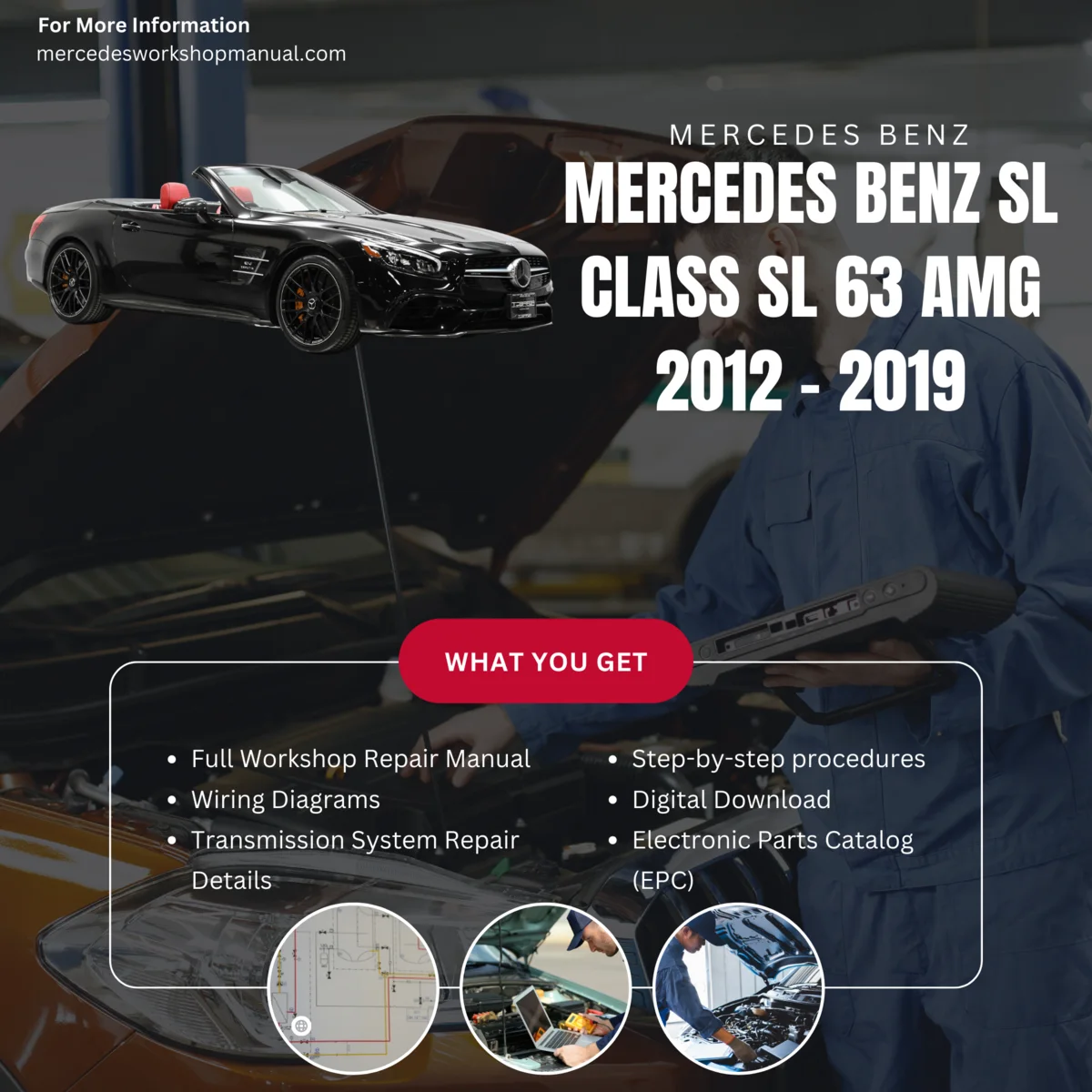 Mercedes-Benz SL-Class SL63 AMG 2012-2019 Workshop Manual Cover