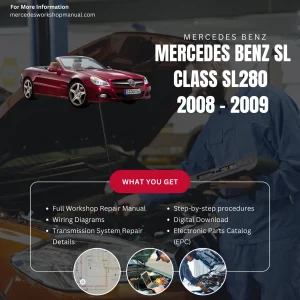 Mercedes-Benz SL-Class SL280 2008-2009 Workshop Manual Cover
