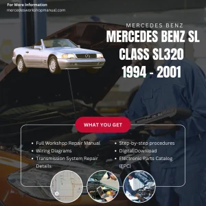 Mercedes-Benz SL-Class SL320 1994-2001 Workshop Manual Cover