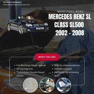 Mercedes-Benz SL-Class SL500 R230 2002-2008 Workshop Manual Cover