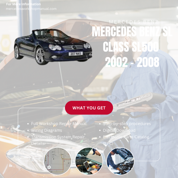 Mercedes Benz SL Class SL500  Workshop, Service & Repair Manual 2002 - 2008 | Engine, Wiring, Transmission, Maintenance Guide
