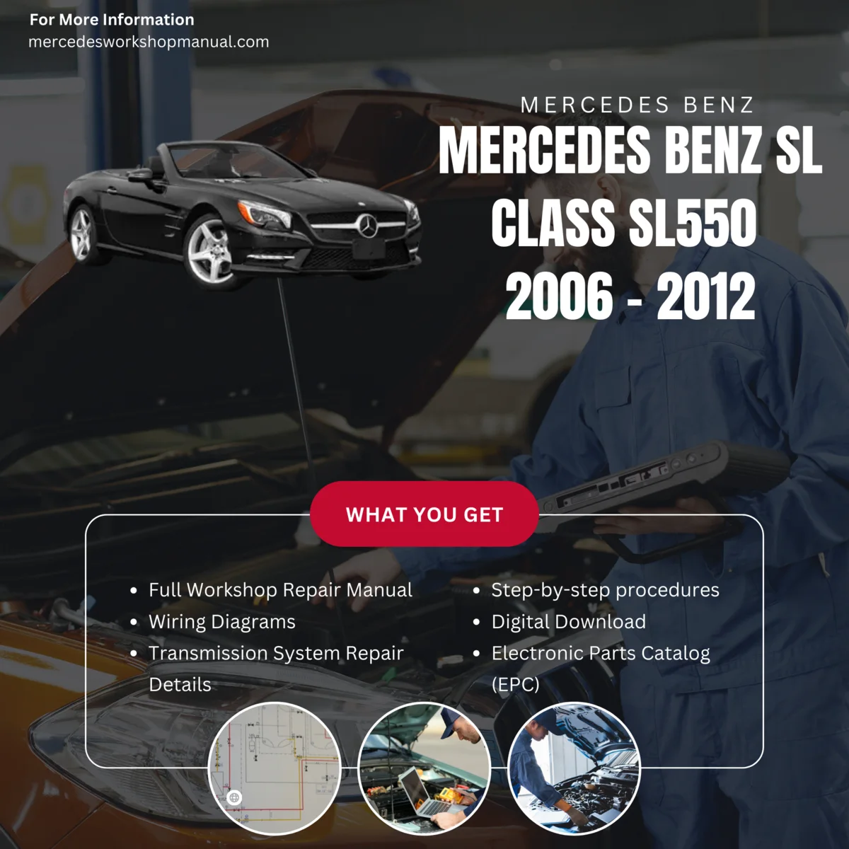 Mercedes-Benz SL-Class SL550 2006-2012 Workshop Manual Cover