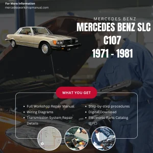 Mercedes-Benz SLC C107 Coupe 1971-1981 Workshop Manual Cover