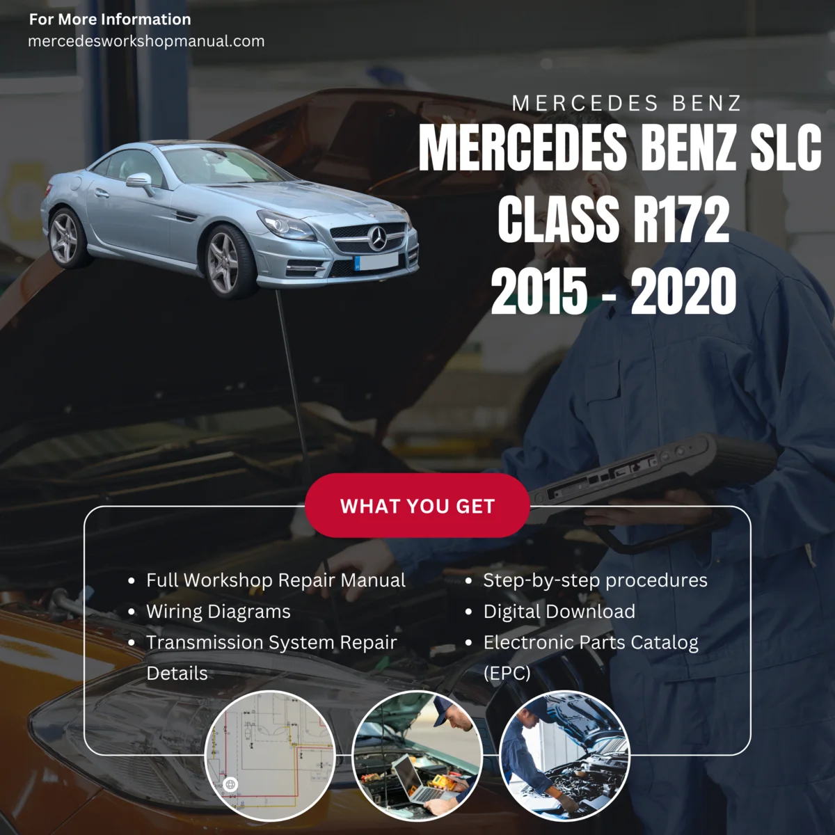 Mercedes-Benz SLC-Class R172 2015-2020 Workshop Manual Cover