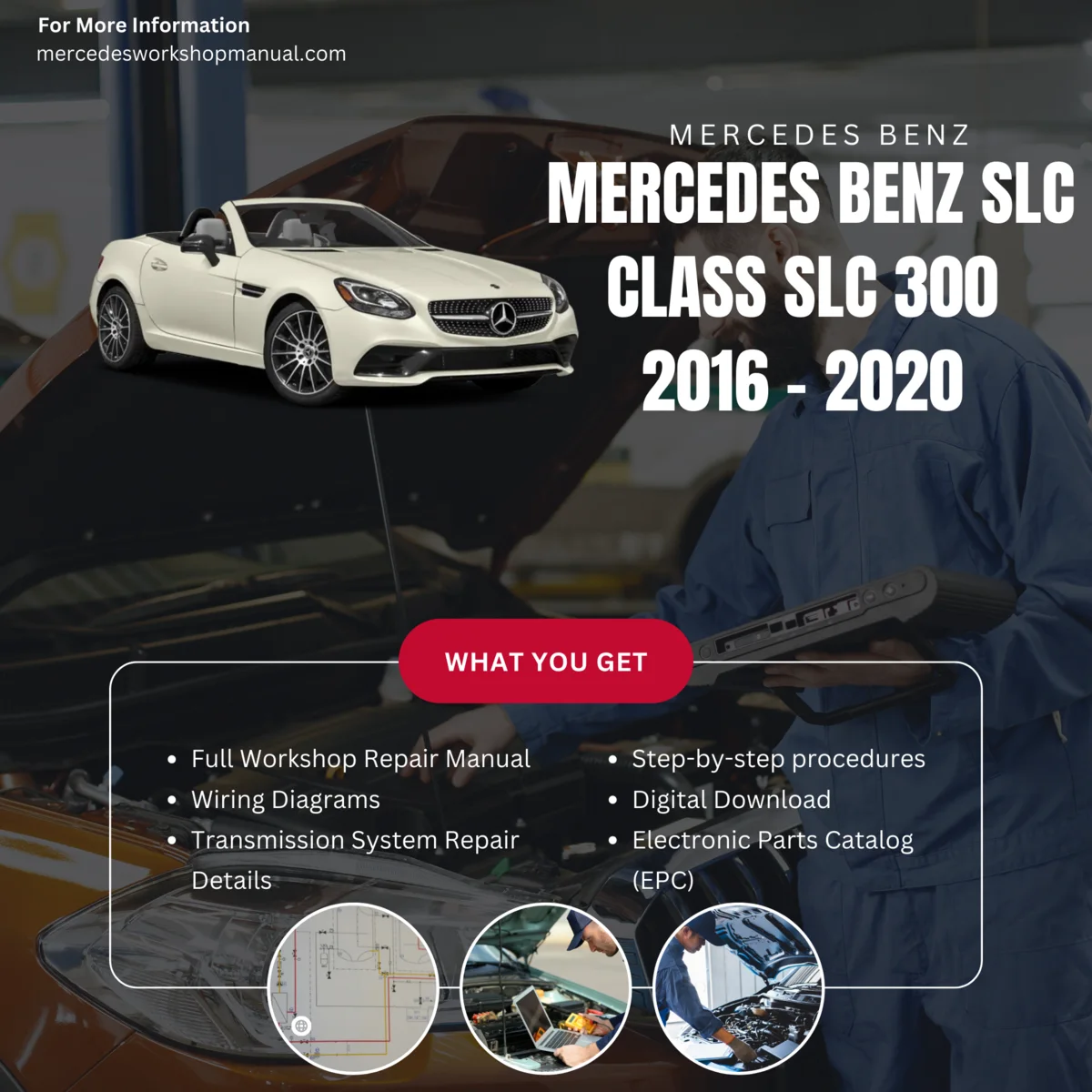 Mercedes-Benz SLC-Class SLC300 2016-2020 Workshop Manual Cover