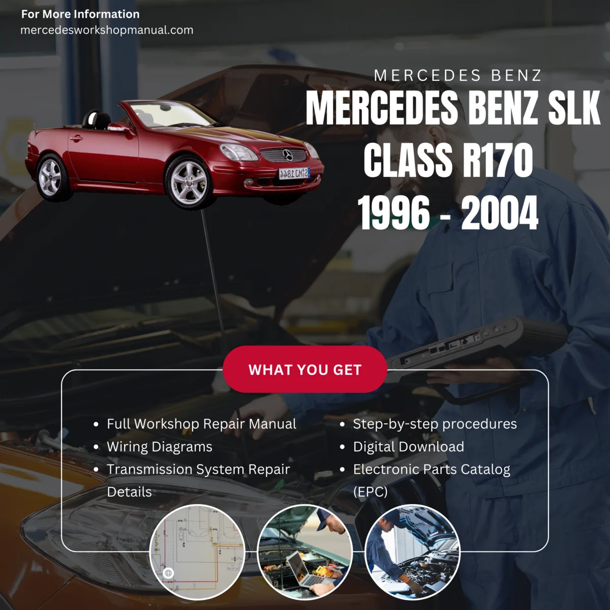 Mercedes-Benz SLK-Class R170 1996-2004 Workshop Manual Cover