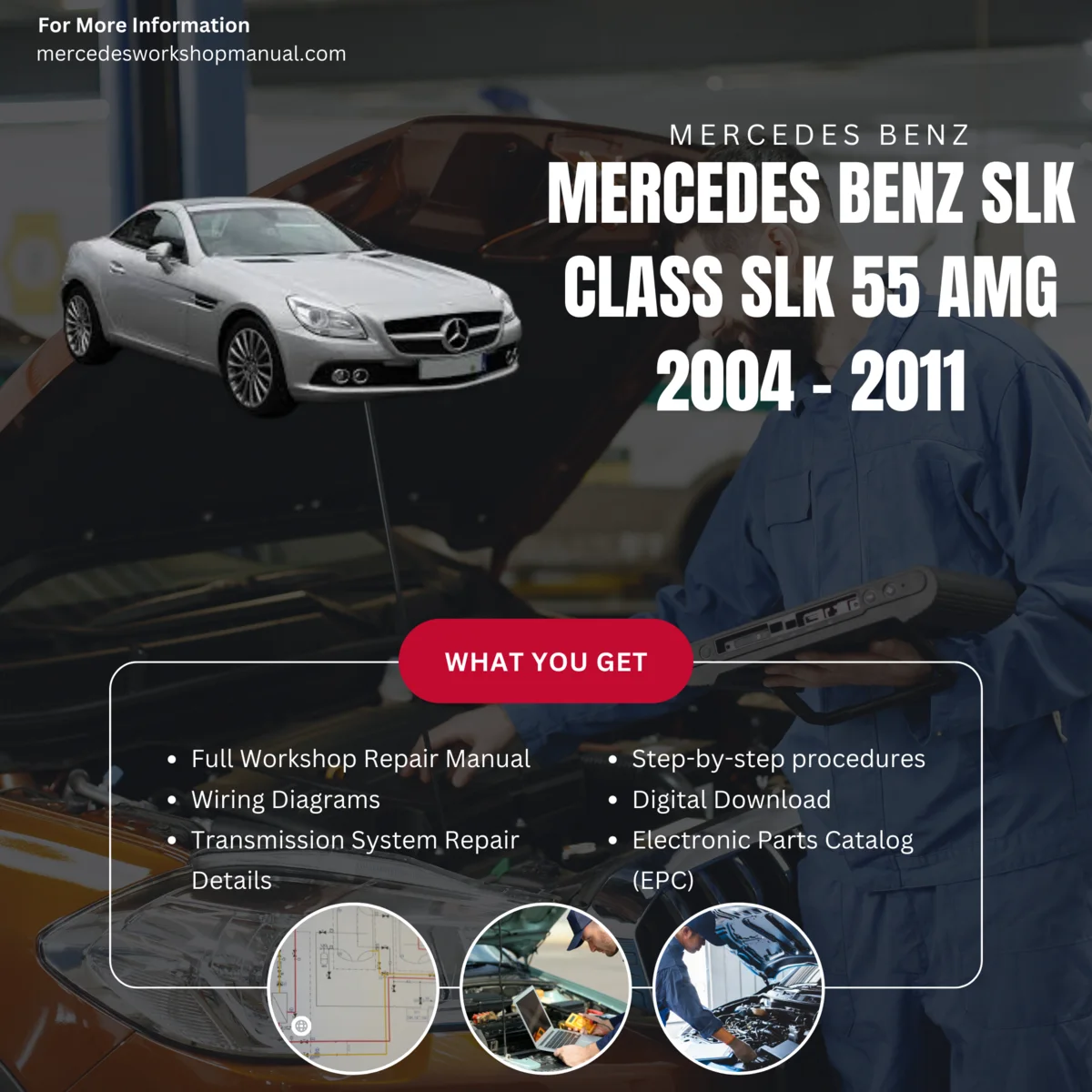 Mercedes-Benz SLK-Class SLK55 AMG 2004-2011 Workshop Manual Cover