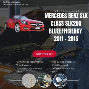 Mercedes-Benz SLK-Class SLK200 BlueEfficiency 2011-2015 Workshop Manual Cover