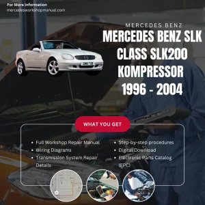 Mercedes-Benz SLK-Class SLK200 Kompressor 1996-2004 Workshop Manual Cover