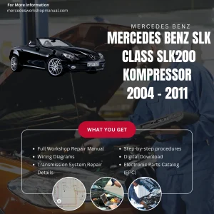 Mercedes-Benz SLK-Class SLK200 Kompressor 2004-2011 Workshop Manual Cover